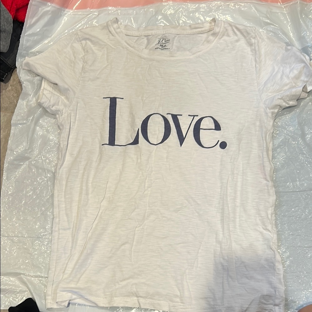 White T-Shirt with 'Love' Print